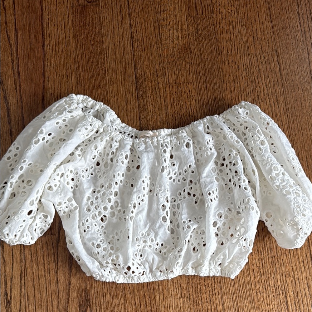 Eberjey Siena Charlotte Cropped Eyelet Top